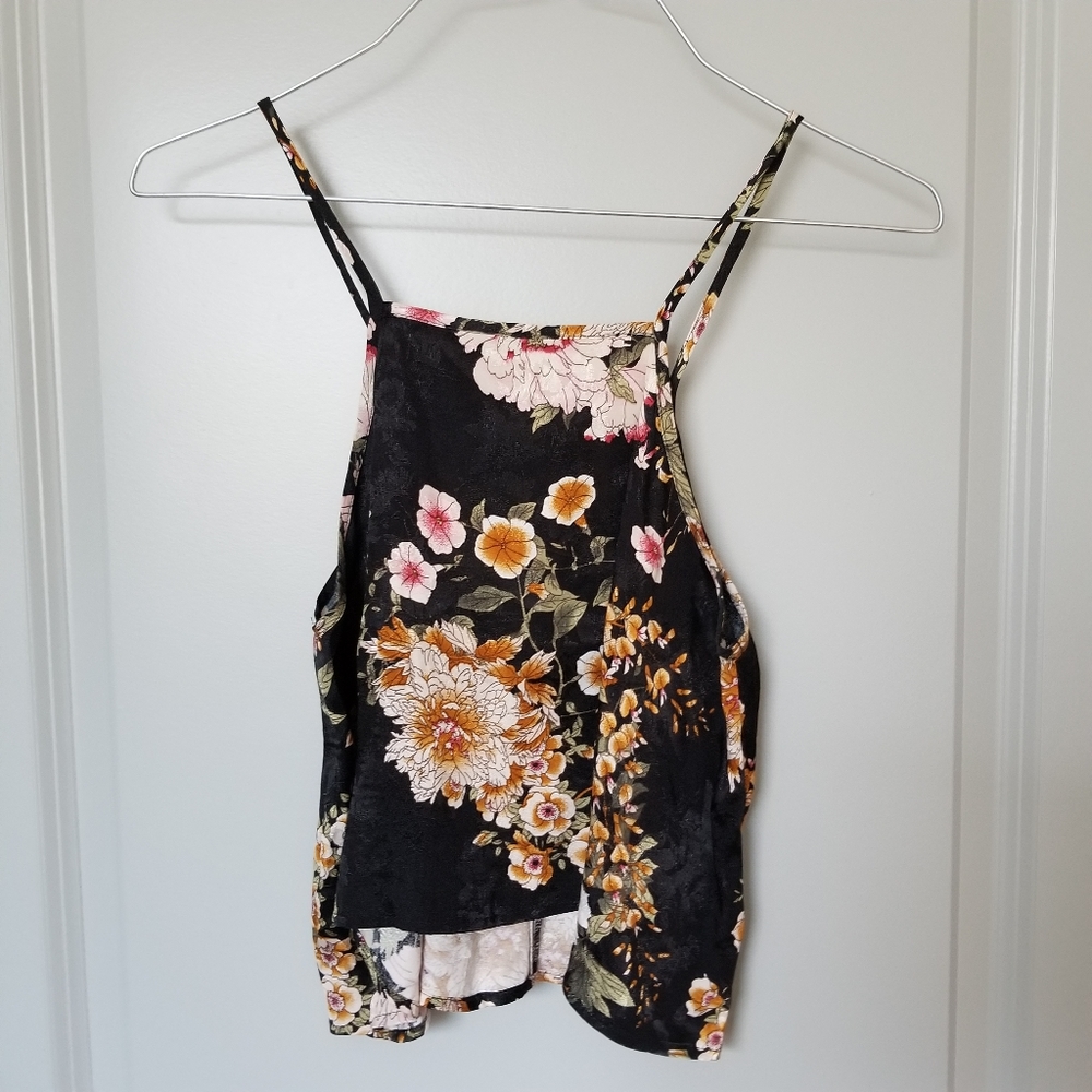 Maeve Floral Print Cropped Tank Top
